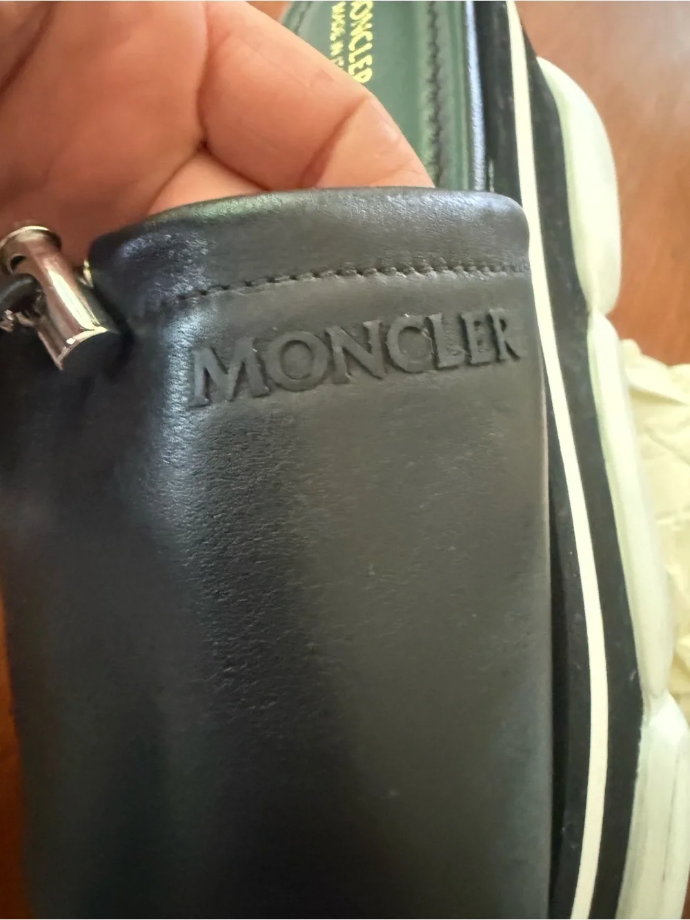 Gorgeous Guaranteed Authentic Moncler Zaira Platform Leather Slides